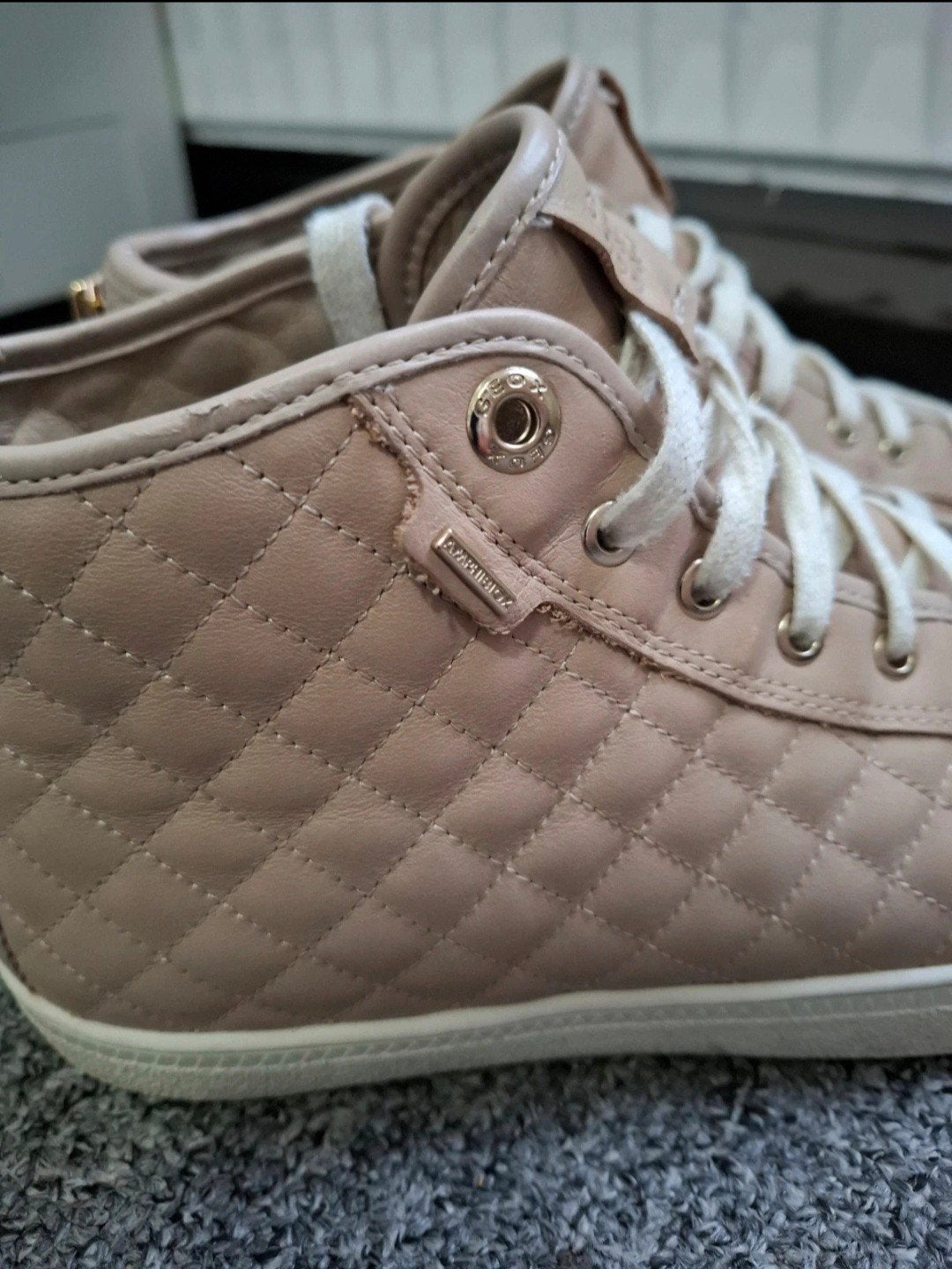Geox Respira dames sneakers hoog beige/roze suede – maat 40, Geox, Beige, Ophalen of Verzenden, Sneakers of Gympen