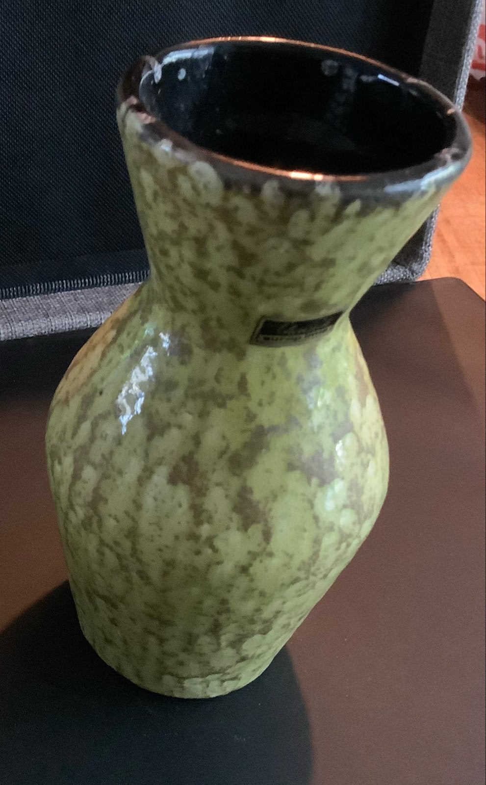 Vintage Scheurich Europ Linie vaas, groen gespikkeld, Antiek en Kunst, Antiek | Vazen, Ophalen