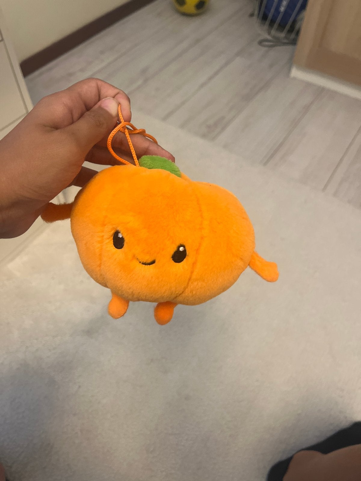 Schattige pompoen knuffel sleutelhanger, Oranje, Verzenden, Overige typen, Zo goed als nieuw