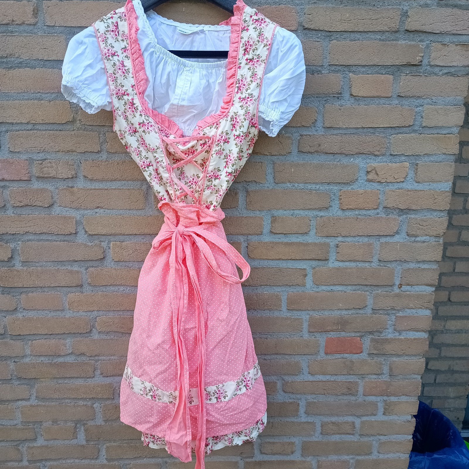 Dirndl 38 M jurk schort en Stockerpoint blouse Oktoberfes, Ophalen of Verzenden, Zo goed als nieuw, Maat 38/40 (M), Carnaval