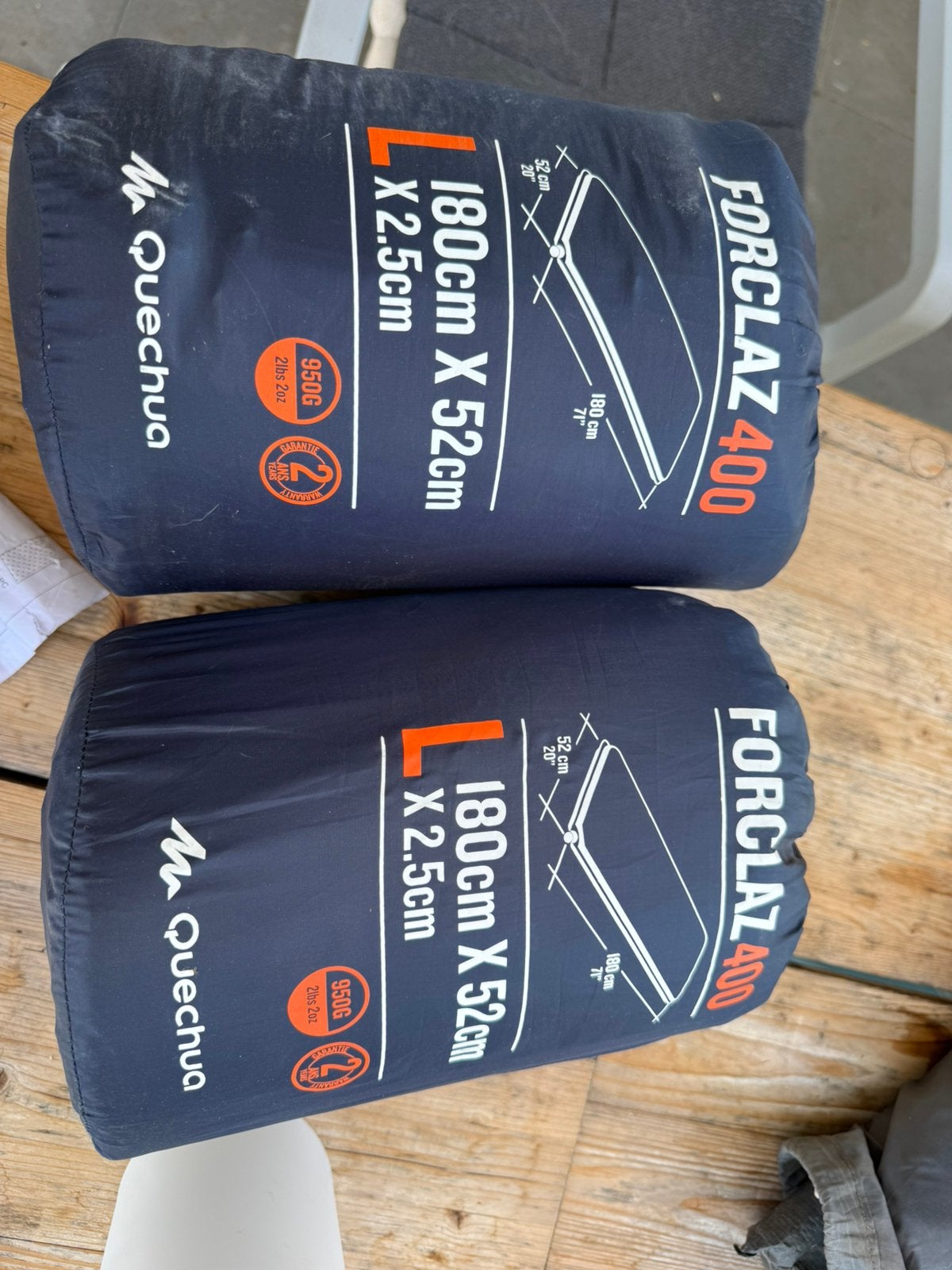 2x Quechua Forclaz 400 zelfopblazende slaapmat – 180 x 52 cm, Ophalen, Zo goed als nieuw, 1-persoons