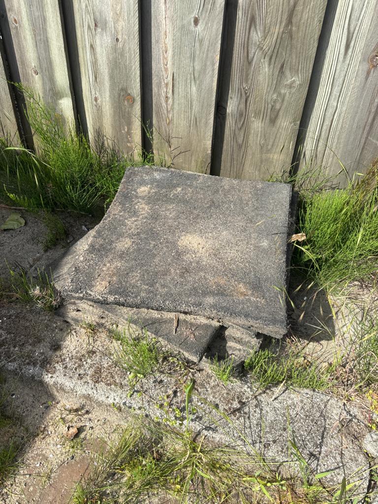 Gratis - Gebruikte rubberen terrastegel, Tuin en Terras, Tegels en Klinkers, Ophalen, Gebruikt, Rubber, Minder dan 5 m²