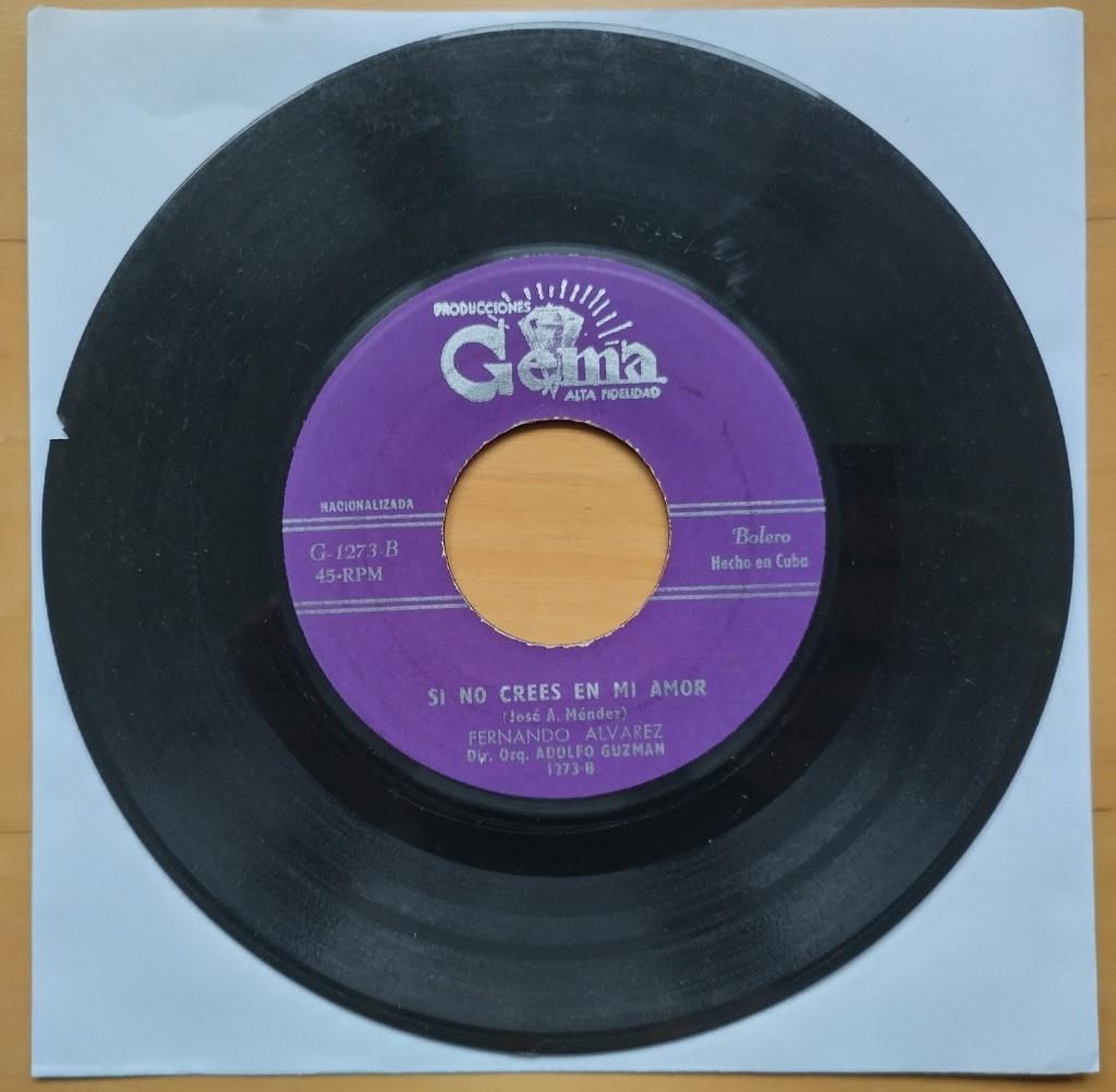 7" Fernando Alvarez - Herido De Sombras Cuba Gema G-1273, Originele persing, Ophalen of Verzenden, Gebruikt, Latin en Salsa