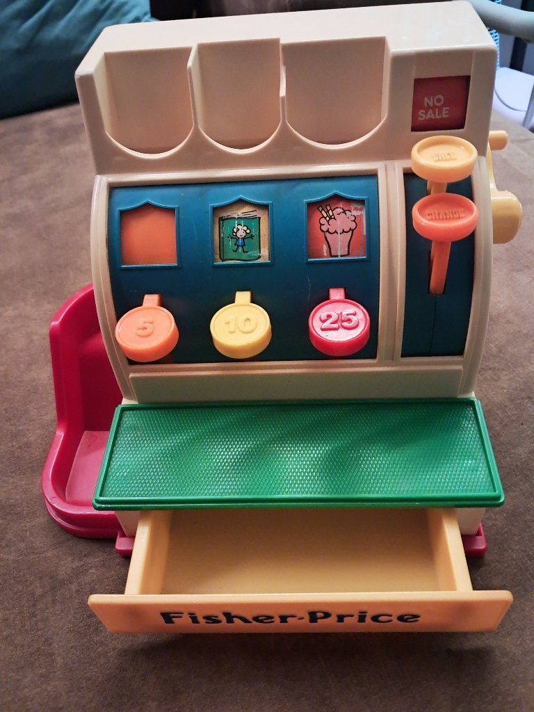 Vintage kassa fisherprice, Kinderen en Baby's, Ophalen of Verzenden, Gebruikt, Speelset