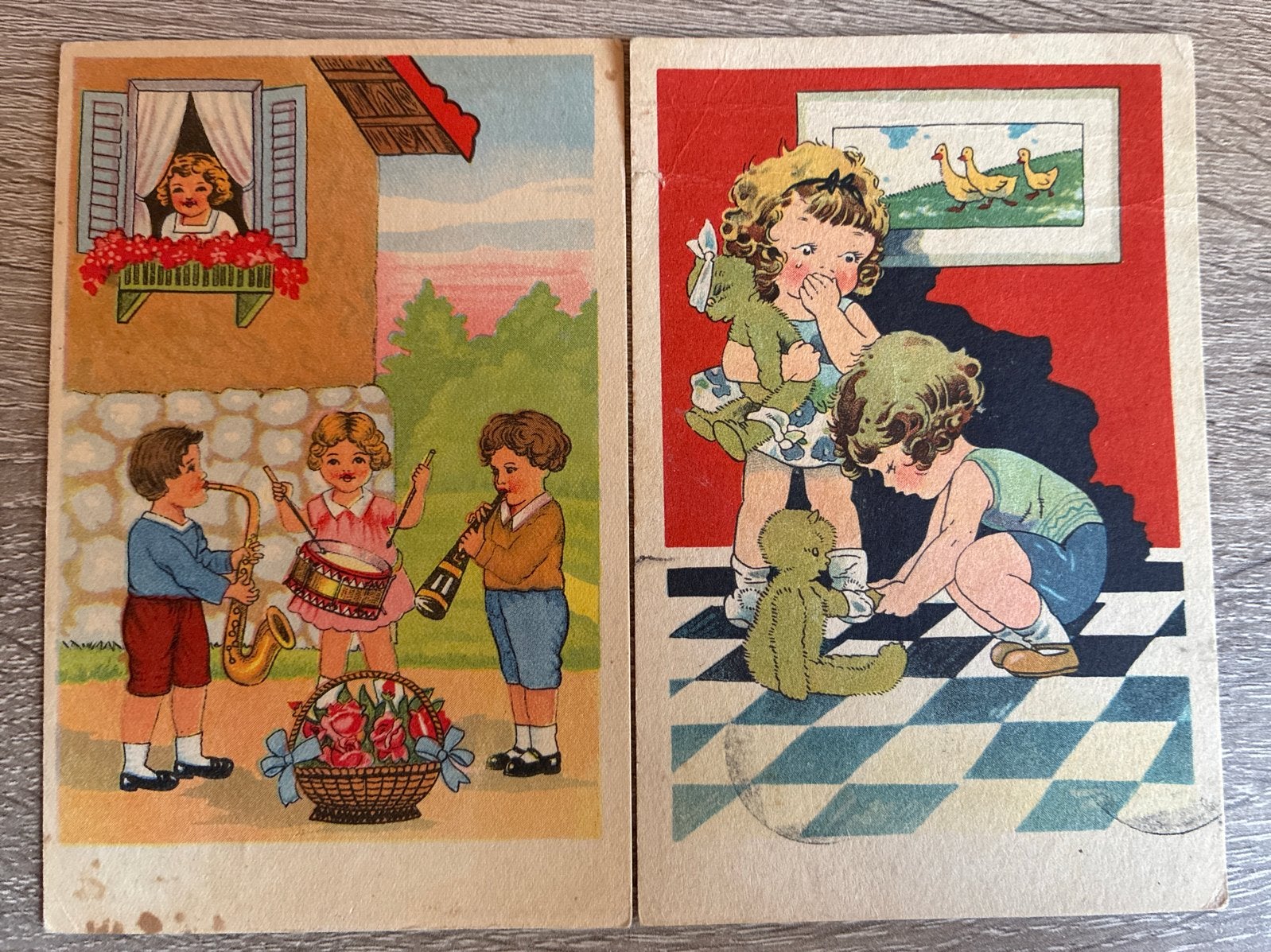 2 Oude Ansichtkaarten naar Koloniehuis Egmond aan Zee, Ophalen of Verzenden, 1940 tot 1960, Gelopen, Noord-Holland