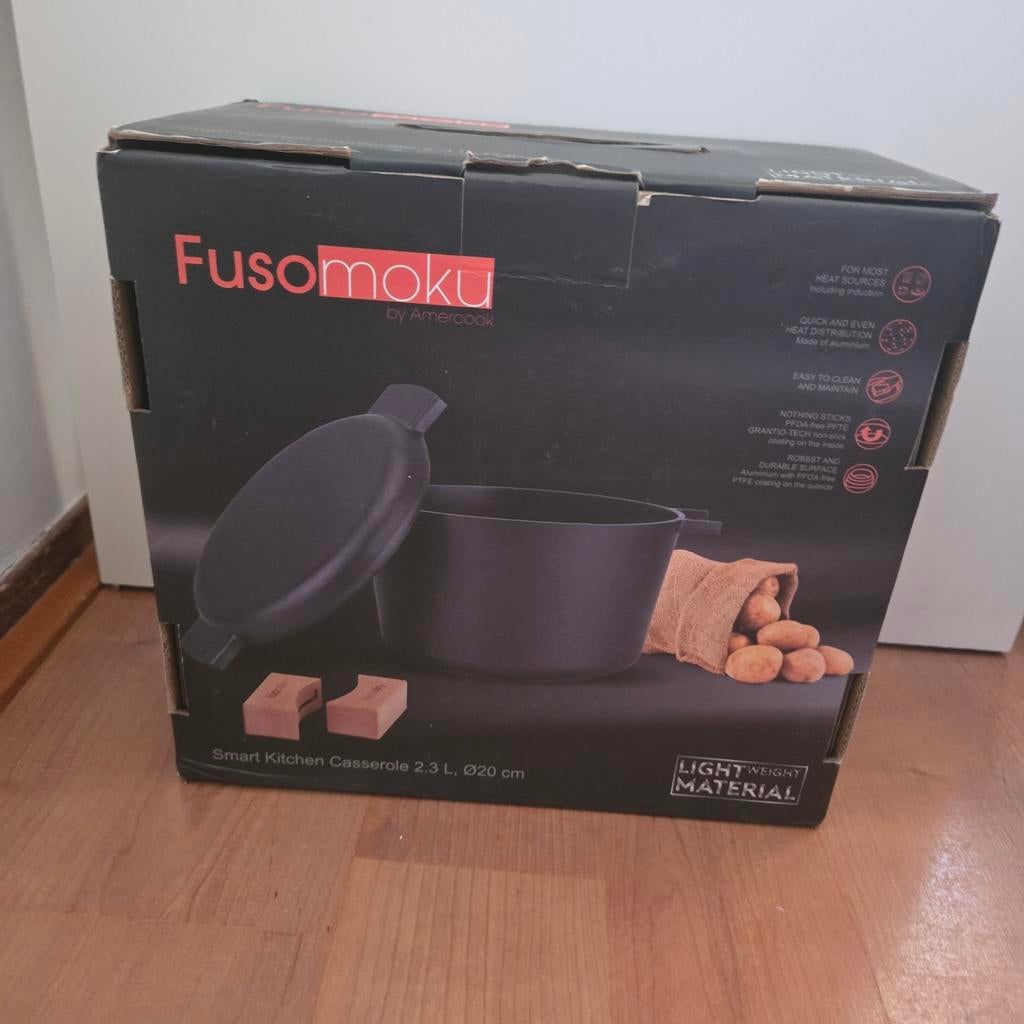Fusomoku Smart Kitchen Casserole 2.3L Ø20 cm, Ophalen, Overige typen, Nieuw, Zwart