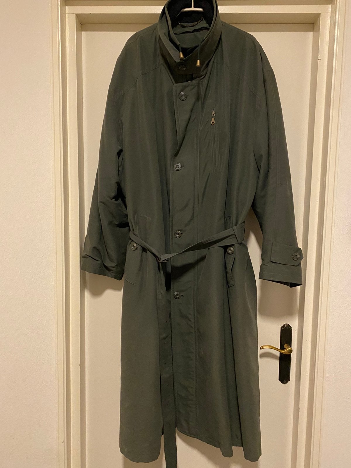 JUPITER UNISEX ZEER LANGE TRENCHCOAT 56 (58), Kleding | Heren, Ophalen of Verzenden, Gedragen, Overige maten, Groen
