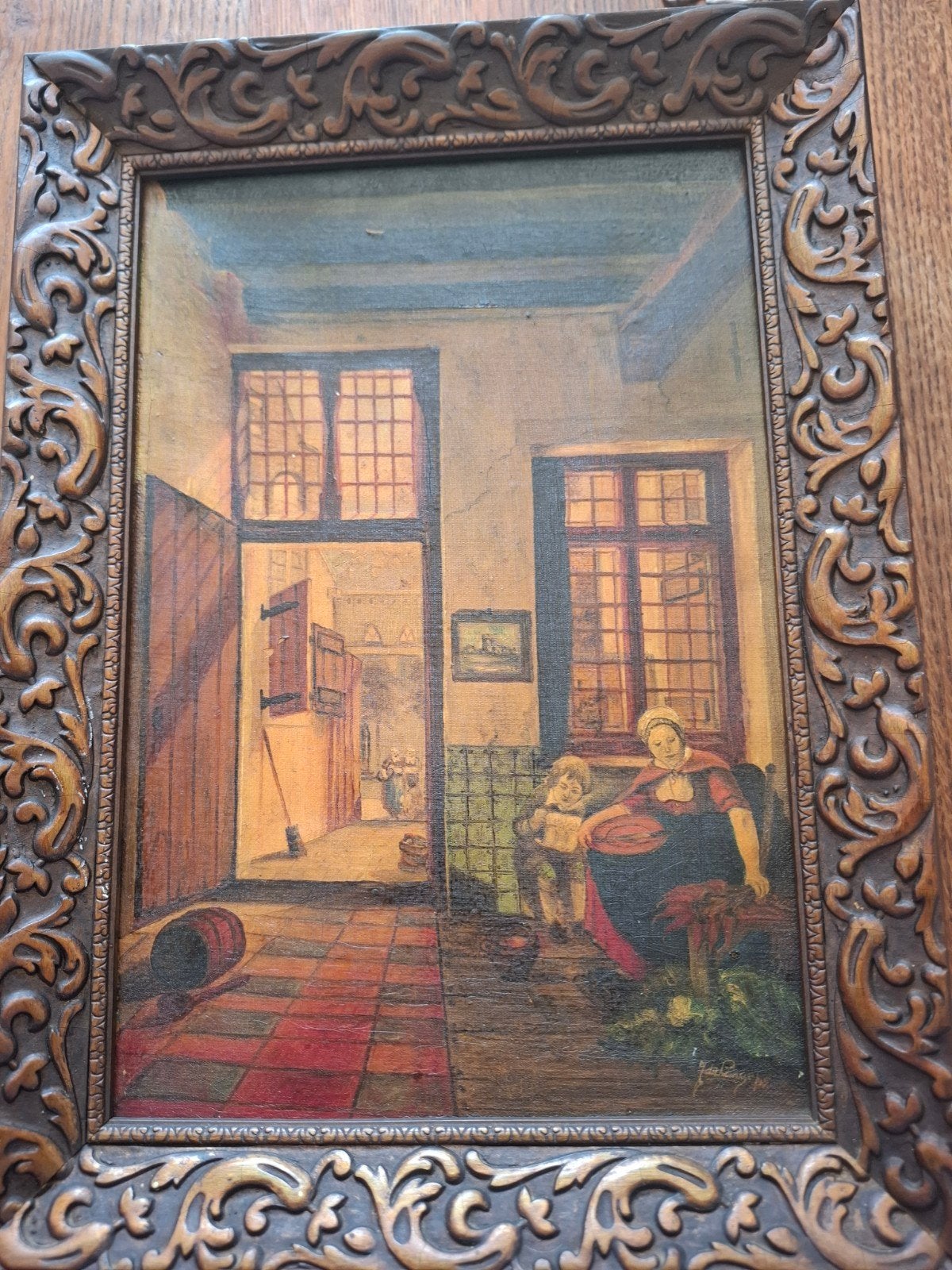 Schilderij  gesigneerd J.de Linge, Doek, Ophalen of Verzenden, Gesigneerd, Olieverf