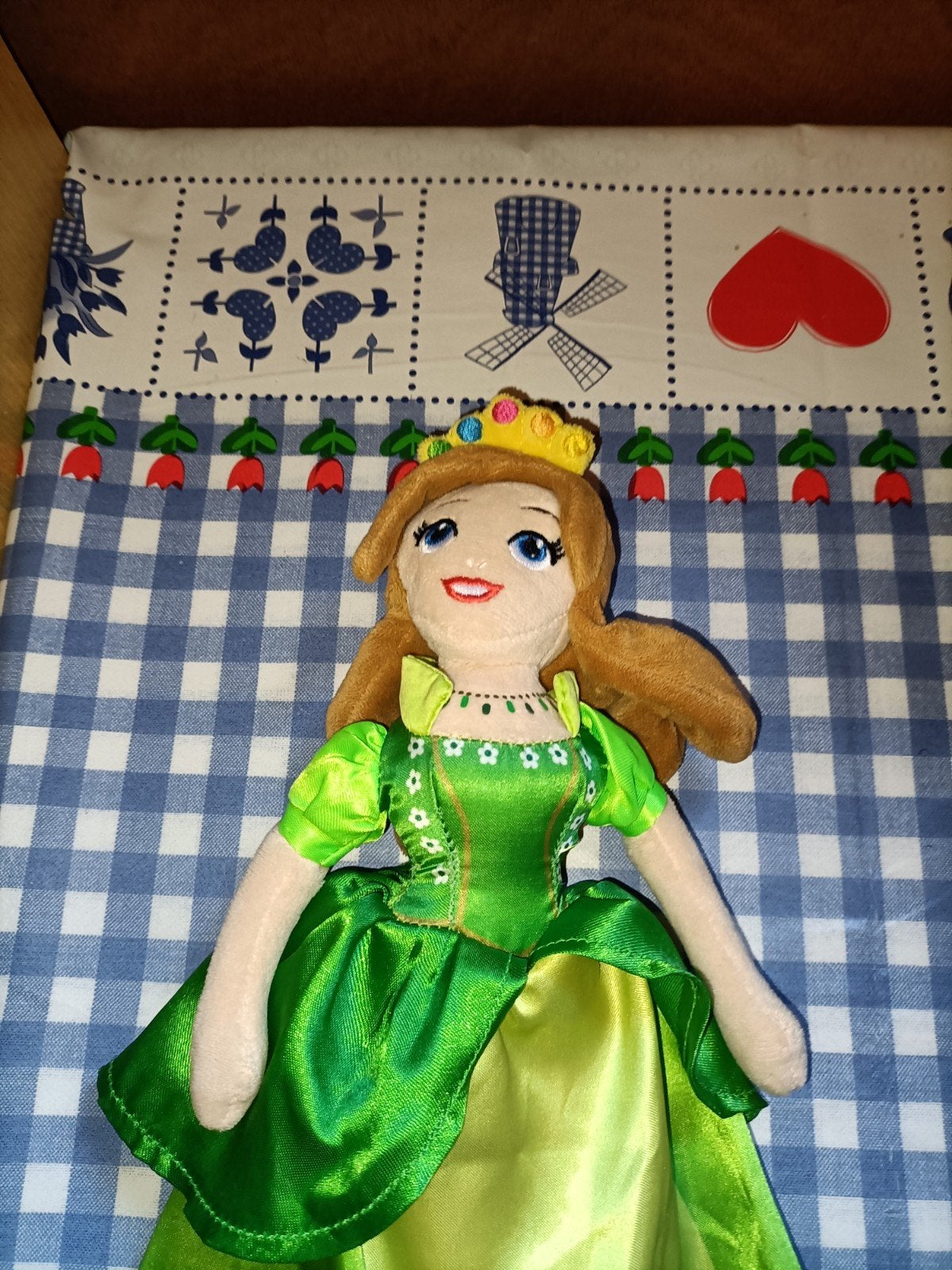 Prinsessia prinses Linde knuffel groene jurk 30 cm, Ophalen of Verzenden, Zo goed als nieuw, Overige typen