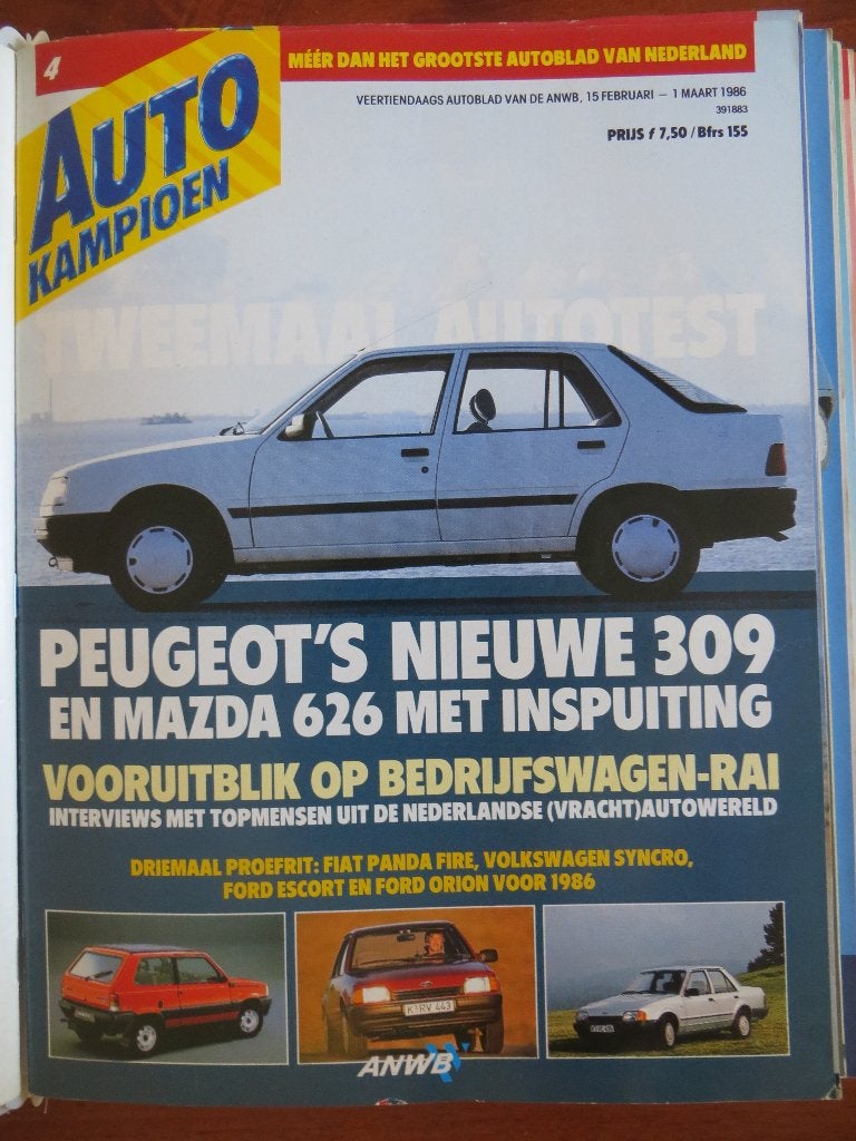 Autokampioen 4 1986 Peugeot 309, Mazda 626 GT, Fiat Panda, Ophalen of Verzenden, Nieuw, Mazda