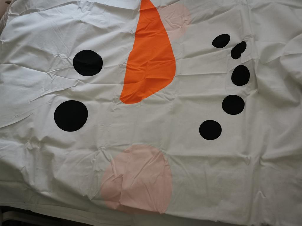 Nieuw sneeuwpop dekbedovertrek 140x200 cm katoen, Eenpersoons, Wit, Dekbedovertrek, Nieuw