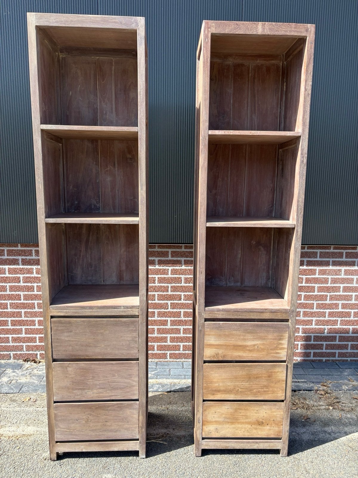 Teakhouten boekenkast van Troubadour (Rechter nog te koop), Ophalen, Gebruikt, 200 cm of meer, Teakhout