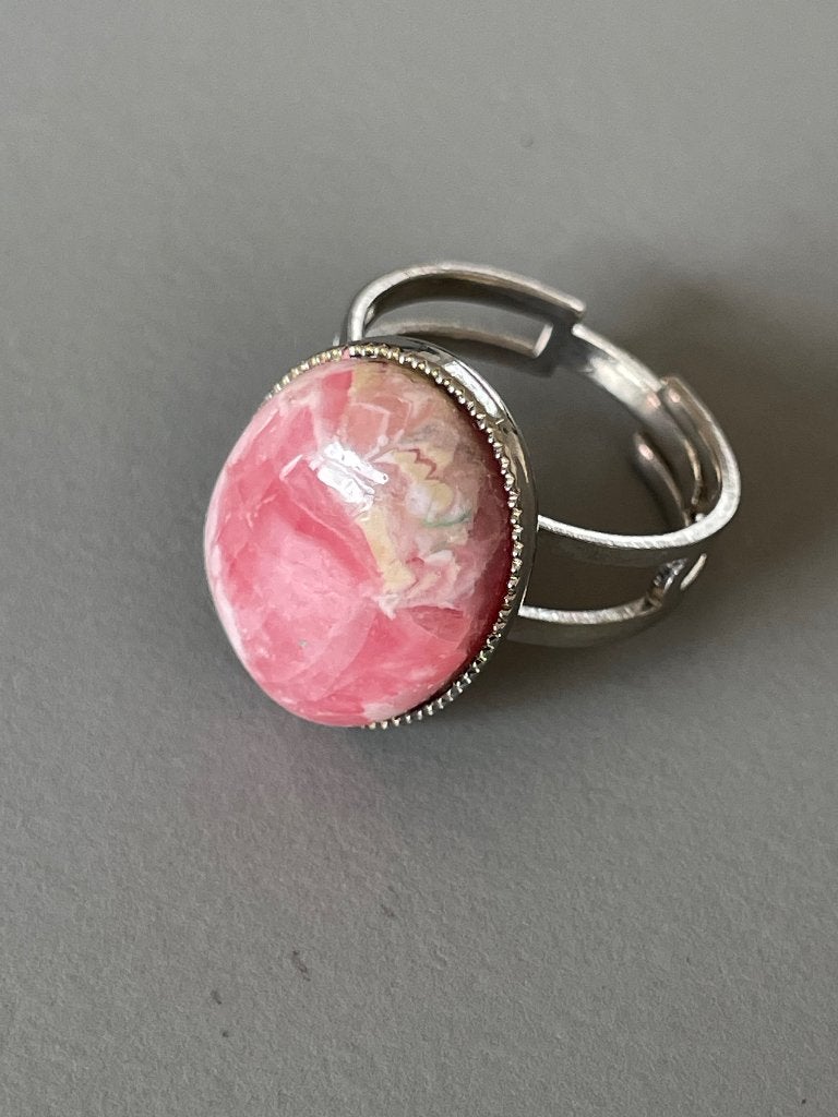 Ring met rhodochrosiet, Sieraden, Tassen en Uiterlijk, Antieke sieraden, Ophalen, Overige materialen, Ring