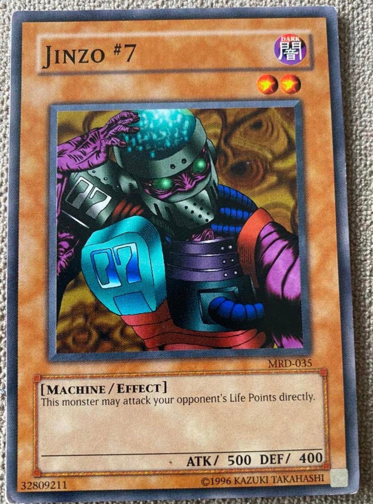 Yu-Gi-Oh! Jinzo “7 MRD Old US Print !, Hobby en Vrije tijd, Verzamelkaartspellen | Yu-gi-Oh!, Ophalen of Verzenden, Gebruikt, Losse kaart