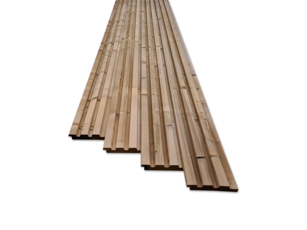 Gevelbekleding Triple Rhombus | Thermowood | Vuren 27x140 mm, Ophalen of Verzenden, Nieuw, 250 cm of meer, Planken