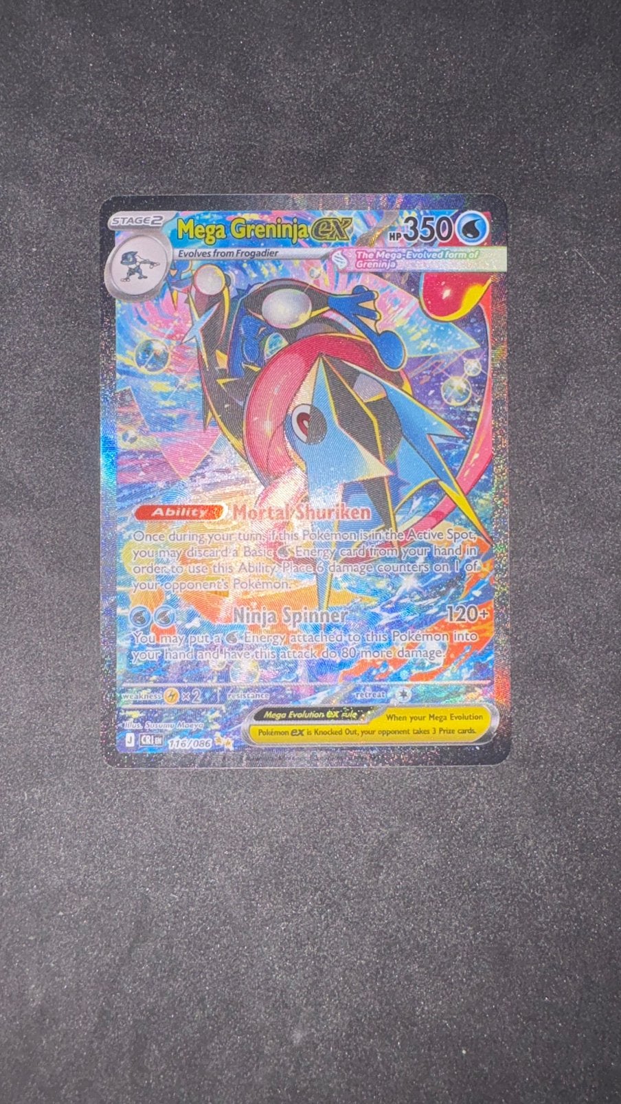 Mega Greninja ex 116 - PSA 10 potentie, Verzenden, Zo goed als nieuw