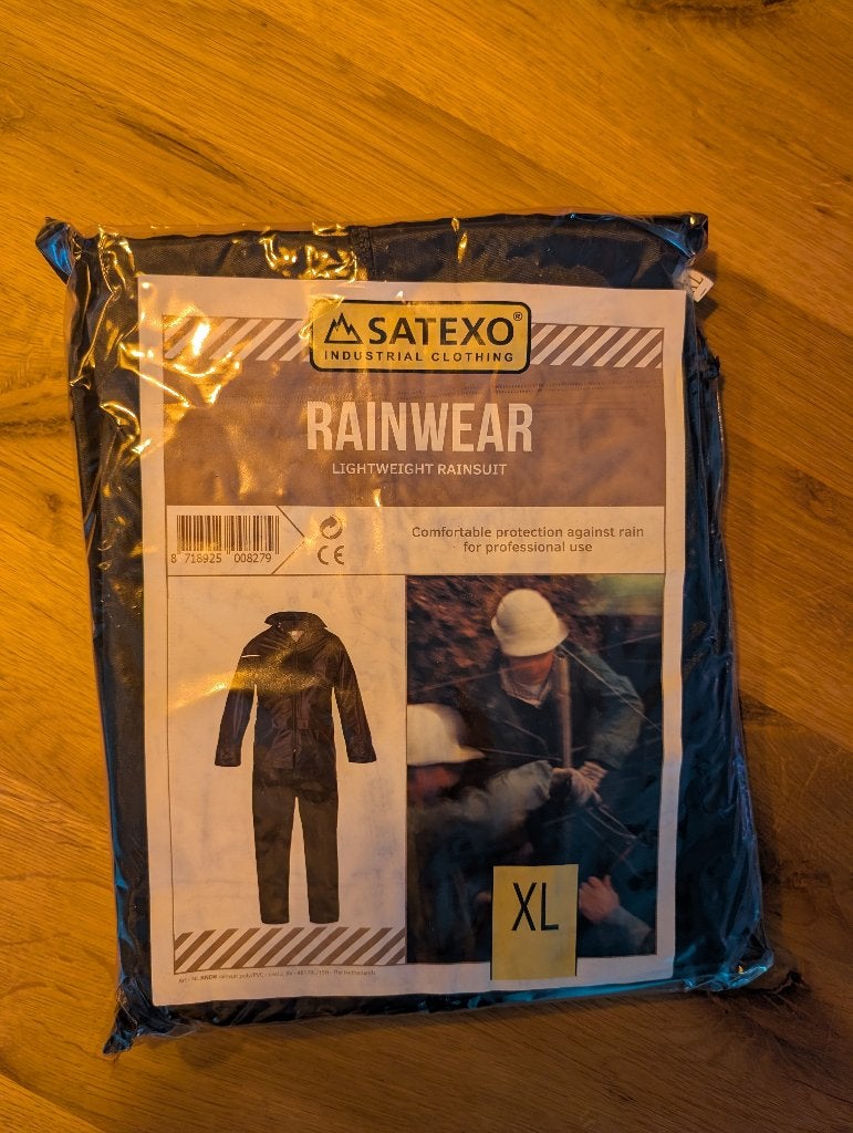 Satexo regenpak polyester/PVC, marineblauw maat XL (nieuw), Caravans en Kamperen, Ophalen of Verzenden, Nieuw, Regenpak