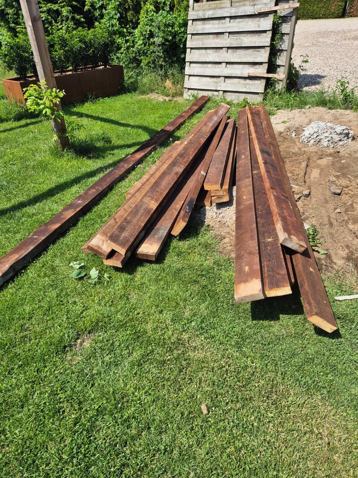 Houten vloerbalken (17 x 7)  23x verschillende lengtes, Ophalen, Minder dan 25 mm, Plank, Minder dan 200 cm