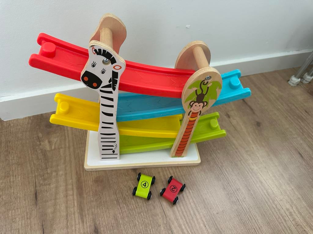 Autobaan met 2 autootjes, Ophalen of Verzenden, Gebruikt, Jongen of Meisje