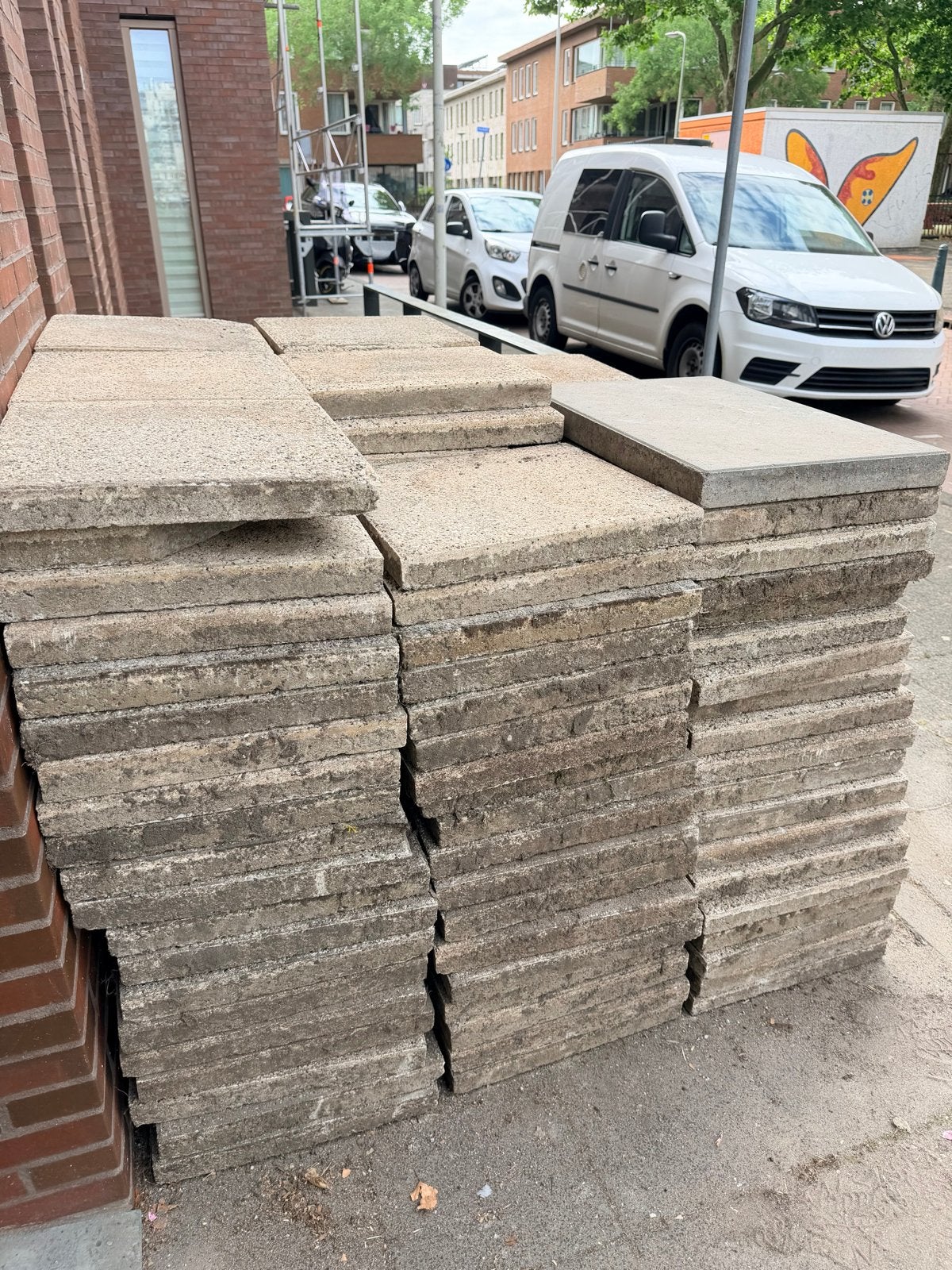 Gratis af te halen: Tuintegels 40x40, Tuin en Terras, Ophalen, Gebruikt, 10 m² of meer, Beton