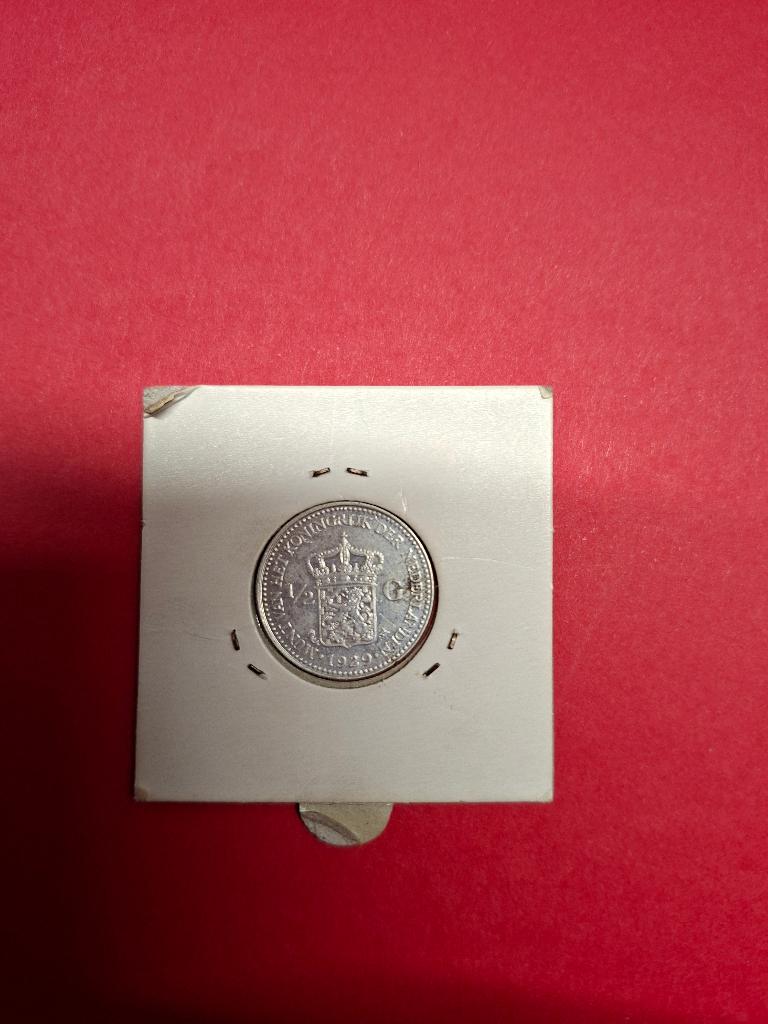 1/2 gulden nederland 1929, Postzegels en Munten, Munten | Nederland, ½ gulden, Zilver, Ophalen of Verzenden, Koningin Wilhelmina