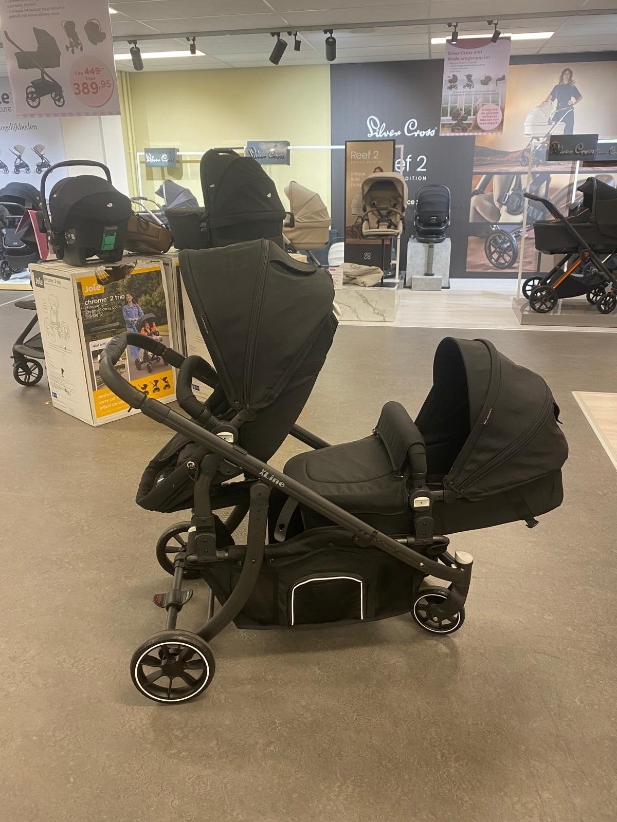 SHOWMODEL X-Adventure X-line Duo kinderwagen Zwart, Ophalen, Zo goed als nieuw