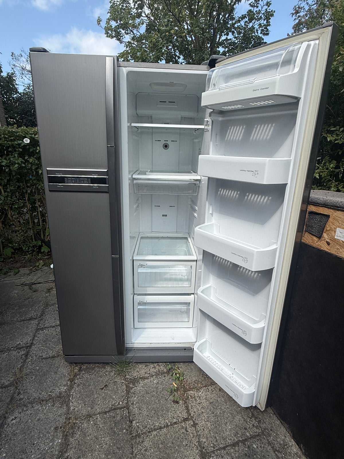Gratis Samsung Amerikaanse koelkast (vriesvak defect), Witgoed en Apparatuur, Koelkasten en IJskasten, 200 liter of meer, 60 cm of meer