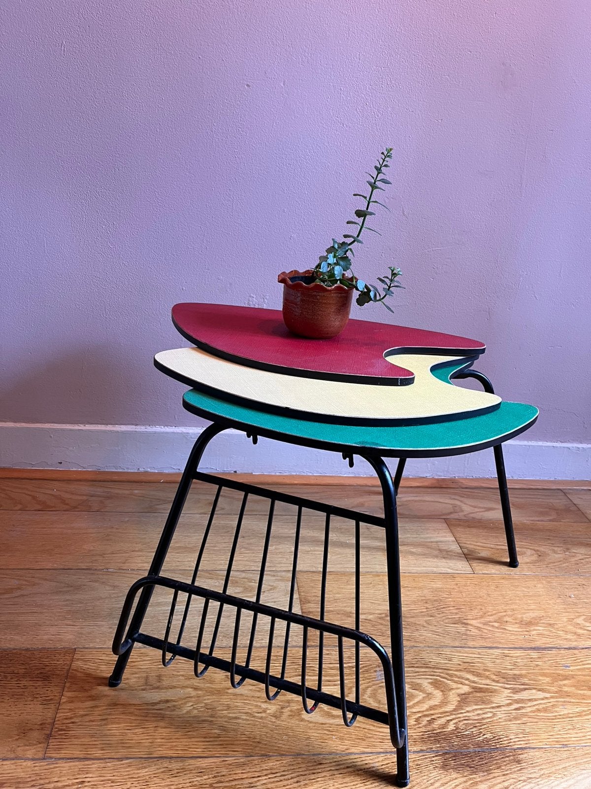 Plantentafeltje jaren ‘60 “La Tripale”, Ophalen, Zo goed als nieuw, Rechthoekig, Minder dan 55 cm