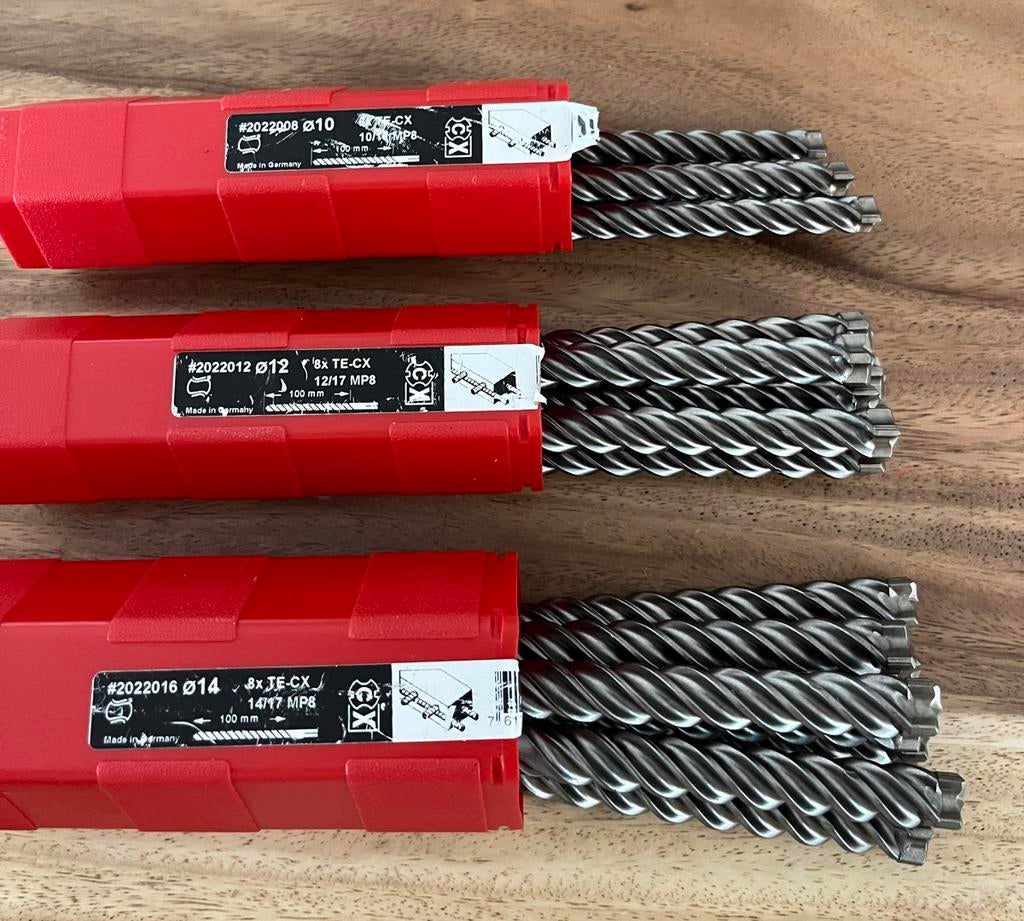 Hilti TE-CX SDS betonboren set (Ø10, Ø12, Ø14), Ophalen of Verzenden, Nieuw