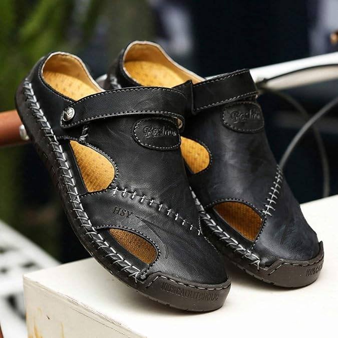 Leren sandalen voor heren maat 42, Zwart, Nieuw, Ophalen, Sandalen