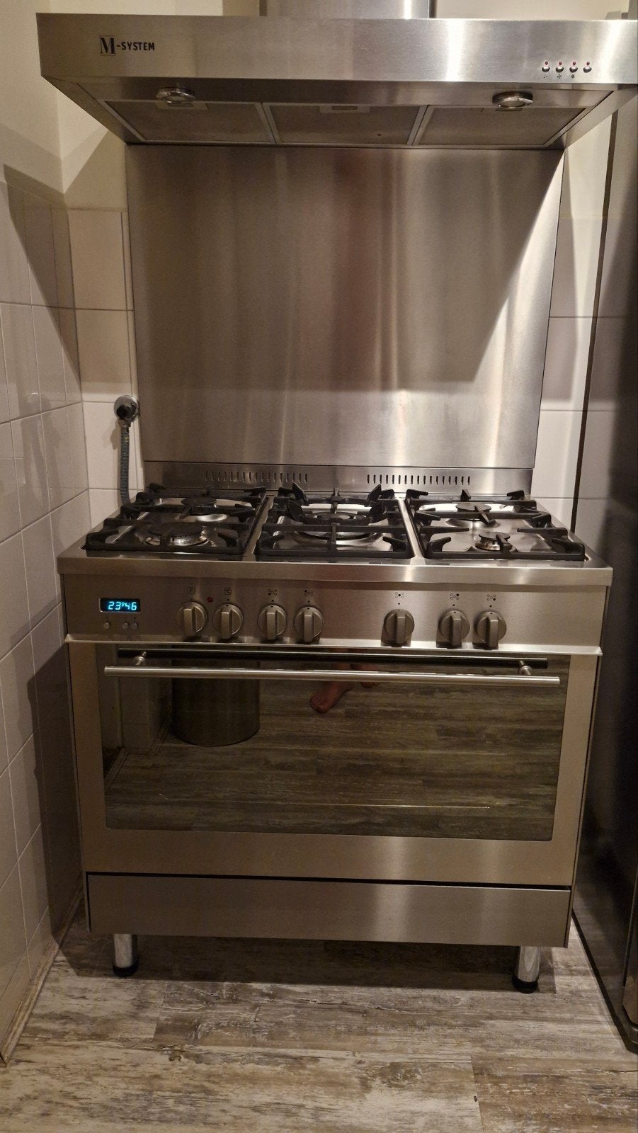 M-System MFT 95 IX Vrijstaand Gasfornuis met hetelucht Oven, Ophalen, Hete lucht, 60 cm of meer, Zo goed als nieuw