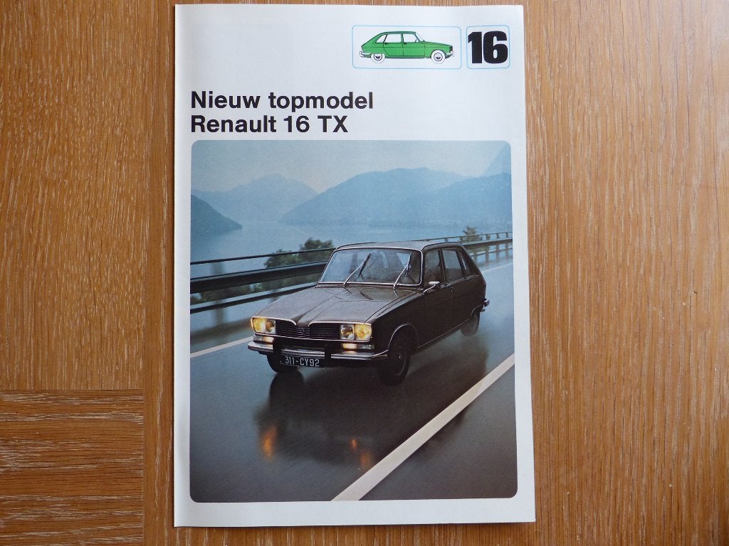 Renault 16 TX introductiebrochure 1975, Verzenden, Zo goed als nieuw, Renault
