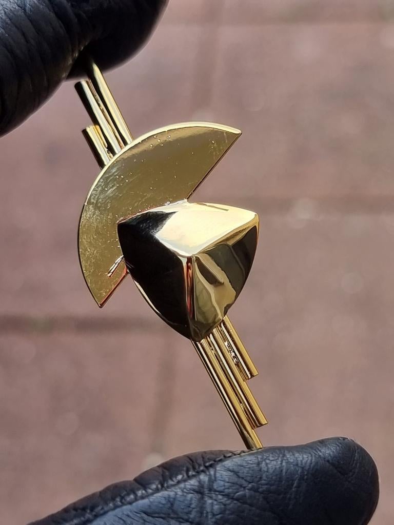 Vintage 90's modernist design broche, Antiek en Kunst, Ophalen of Verzenden