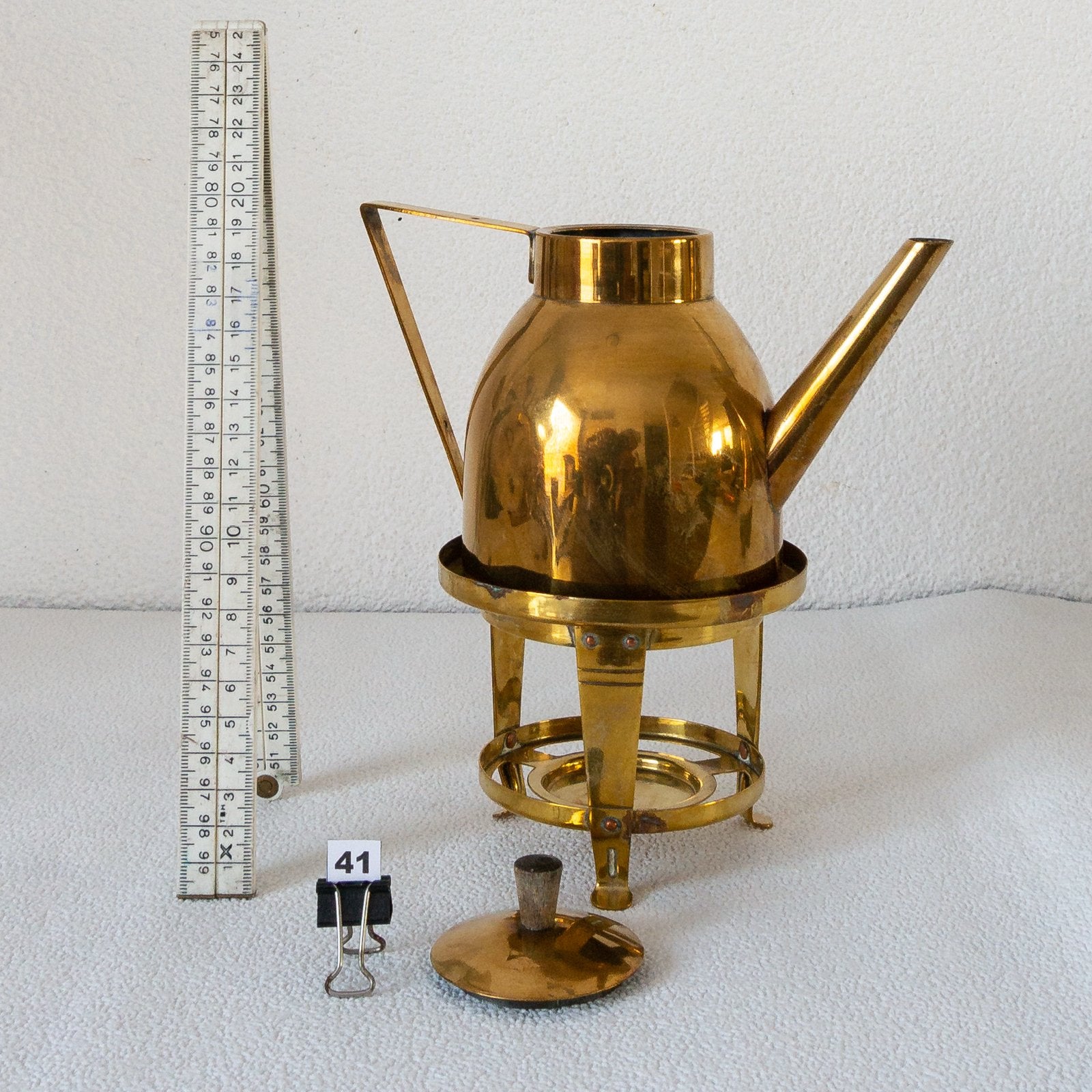 Vintage Koperen Theepot met Rechaud - Klassiek Design, Ophalen, Koper