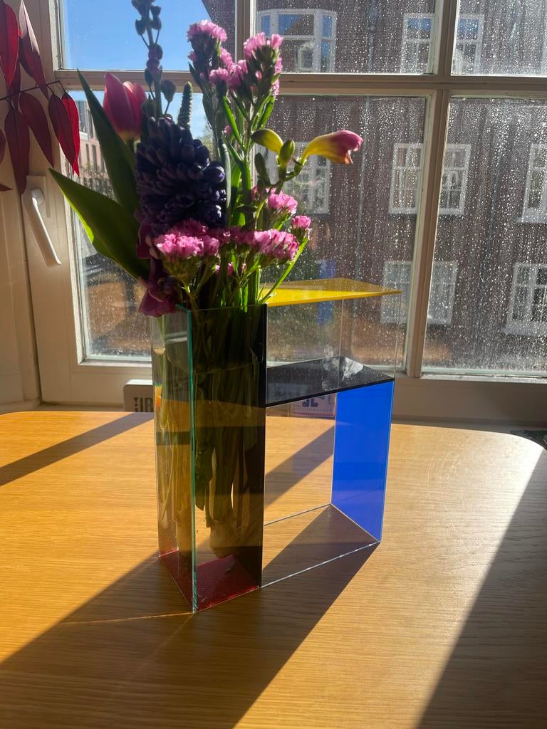 De Stijl Vaas - Modern Kunststof Design, Huis en Inrichting, Woonaccessoires | Vazen, Kunststof, Overige kleuren, Ophalen of Verzenden