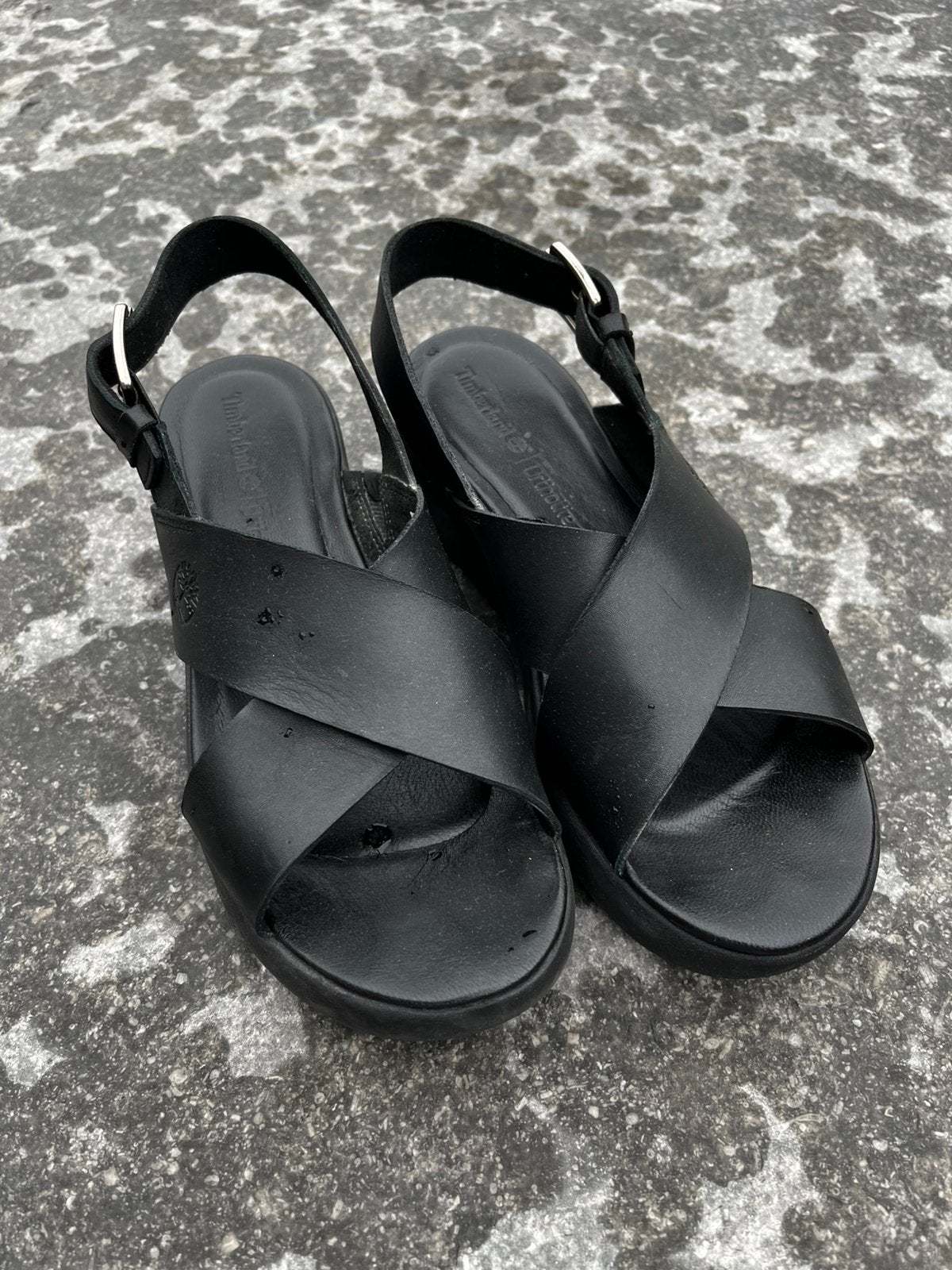 Timberland sandalen maat 38, Zwart, Gedragen, Sandalen of Muiltjes, Ophalen of Verzenden