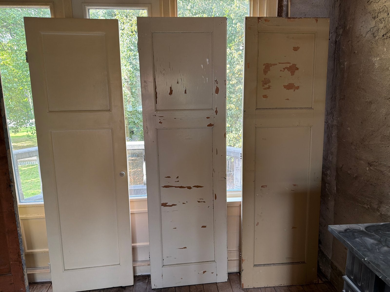 Set van 3 paneeldeuren - Vintage binnendeuren, Ophalen, Gebruikt, Minder dan 80 cm, Binnendeur