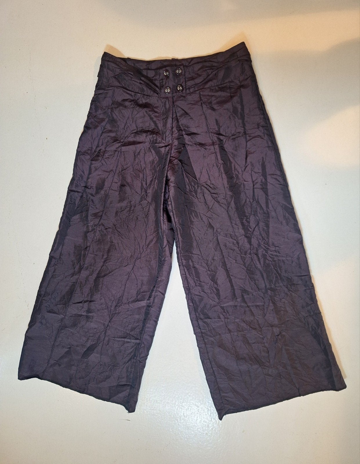 ART Ateliers Rare Toggery aubergine poly pants wijd kort, Maat 38/40 (M), Paars, ART, Ophalen of Verzenden