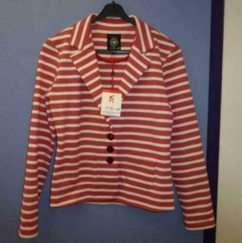 La Ligna rood / creme gestreepte casual blazer mt S nr 33091, Kleding | Dames, ., Nieuw, Ophalen of Verzenden, La Ligna
