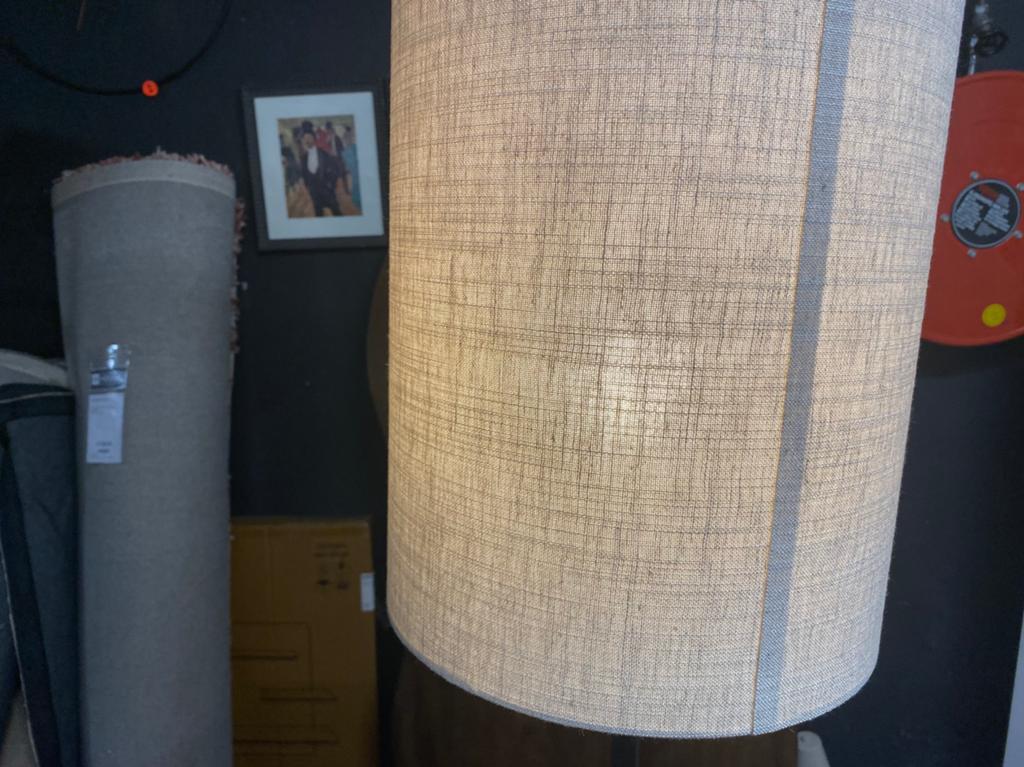 Lamp amara travertin poot met choom beige linnen kap, Ophalen, Nieuw, 100 tot 150 cm