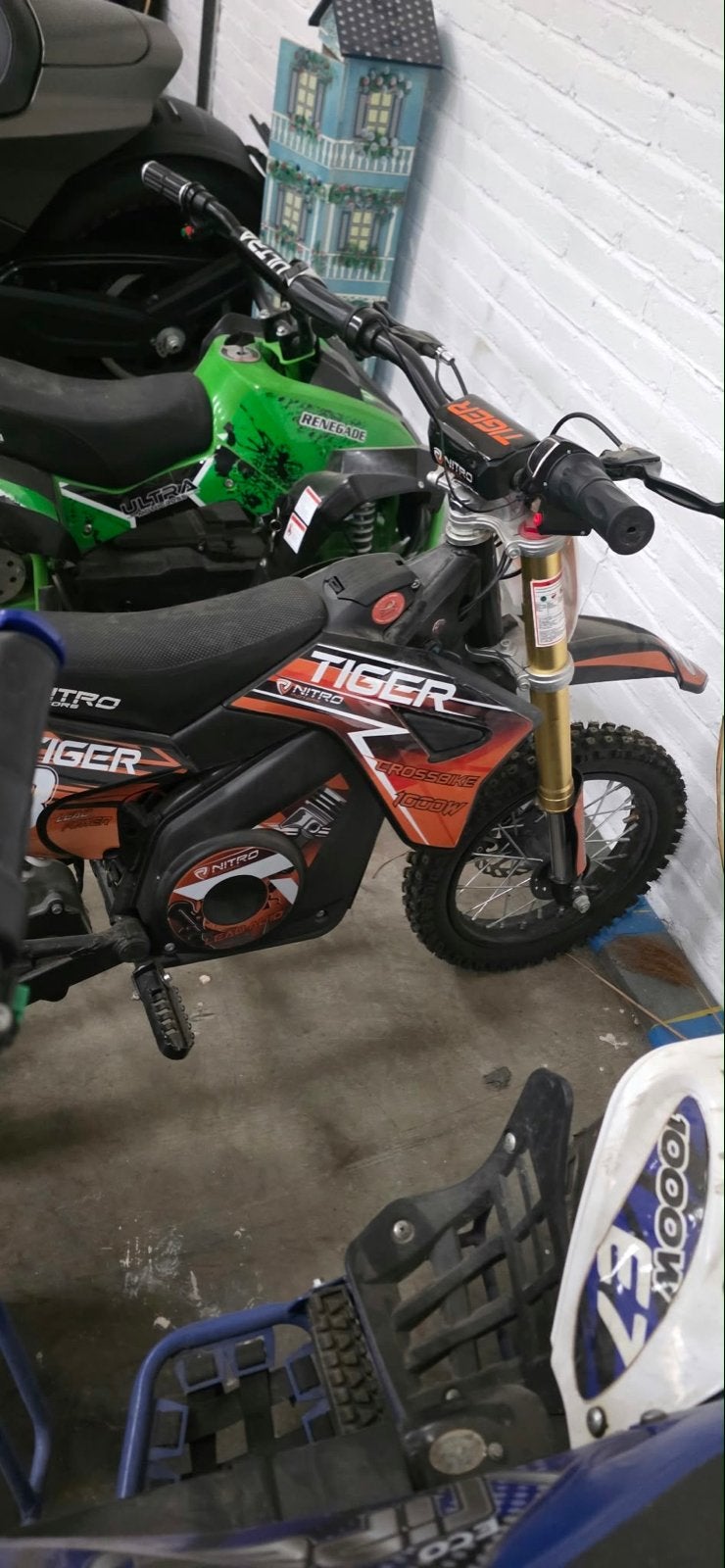 Elektrische Crossmotor - Nitro Tiger, Fietsen en Brommers, Ophalen, Gebruikt, Schijfrem, Dirtbike