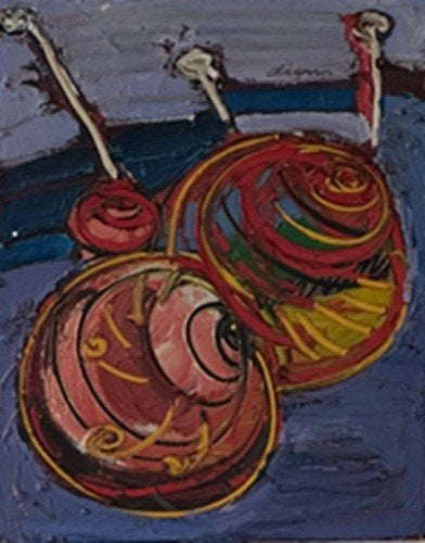 Peter Diem - "Antena", Ophalen, Handgeschilderd, Acrylverf