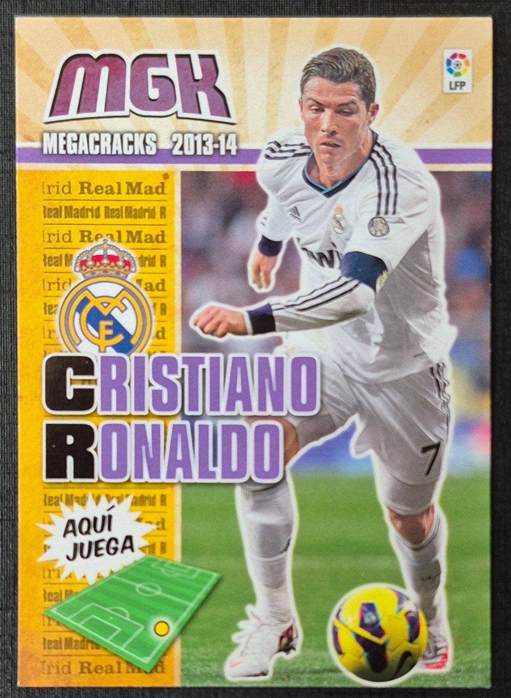 Panini Megacracks Cristiano Ronaldo - Real Madrid, 2013/2014, Ophalen of Verzenden, Zo goed als nieuw, Buitenlandse clubs, Poster, Plaatje of Sticker