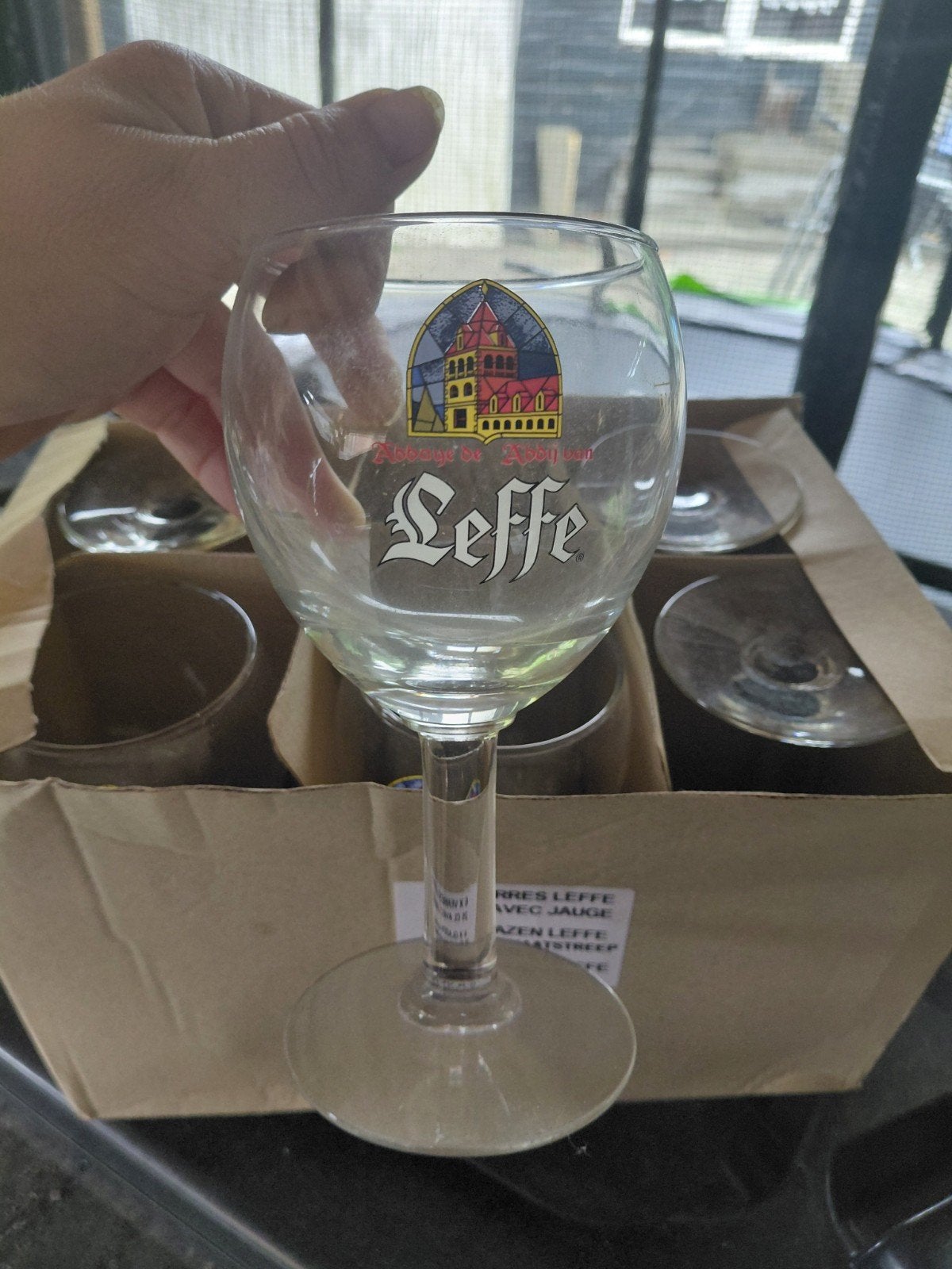 6 nieuwe Leffe bierglazen 0.25L, Huis en Inrichting, Ophalen, Nieuw, Glas, Glas of Glazen