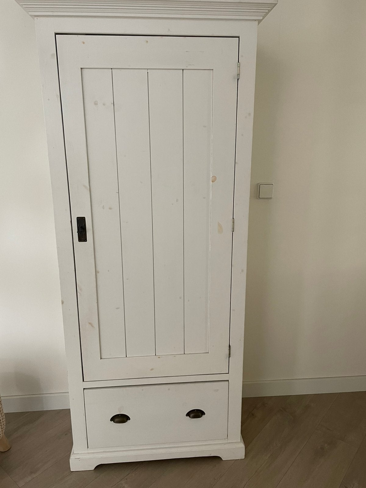 Kast wit hout met planken en lade, Huis en Inrichting, Ophalen, Gebruikt, 50 tot 100 cm, 150 tot 200 cm