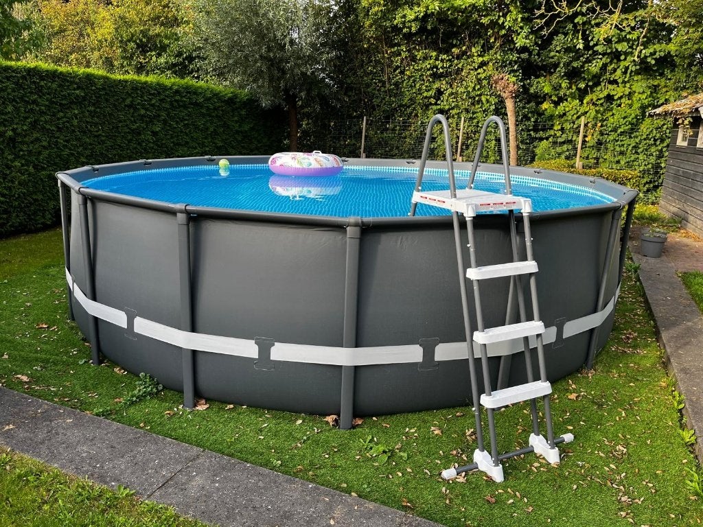 Supercompleet Intex zwembad met echt alle toebehoren, Tuin en Terras, Rond, 300 cm of meer, Zo goed als nieuw, Ophalen