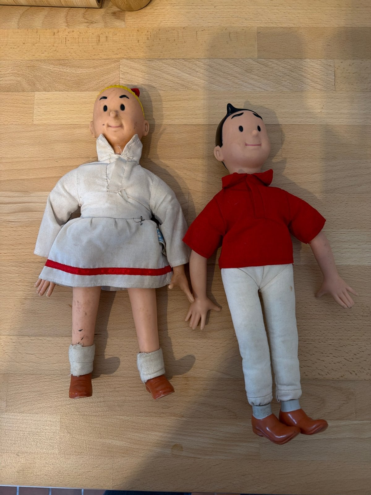 Vintage Suske en Wiske poppen - Zeldzaam duo, Ophalen of Verzenden, Gebruikt, Pop