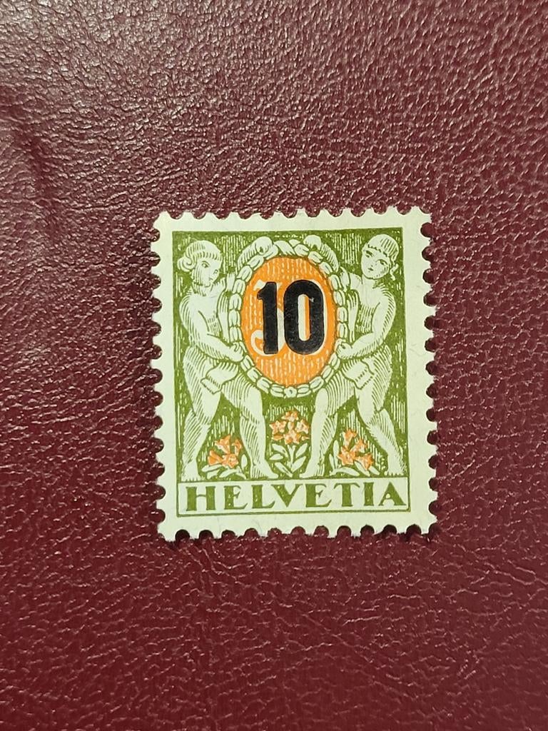 Zwitserse strafportzegel 10 centimes Helvetia, Ophalen of Verzenden, Postfris
