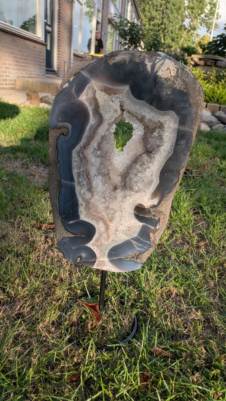 Prachtige Grote Agaat Geode - Uniek Decoratiestuk, Ophalen of Verzenden, Mineraal