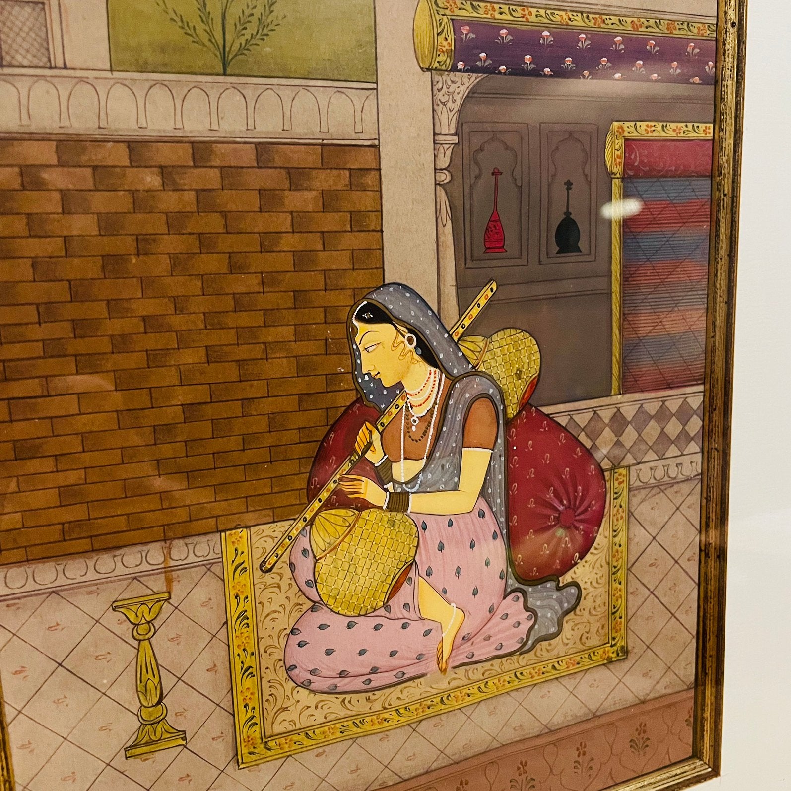 India miniatuur schilderij mughal, Schilderij, Ophalen of Verzenden, Papier/karton, Meerkleurig